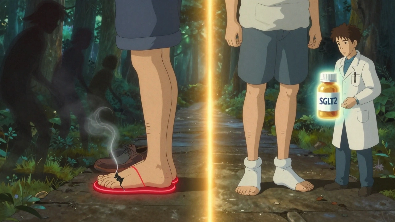 Deux chemins parallèles : l'un menant au risque, l'autre à la prévention, dans un style onirique.